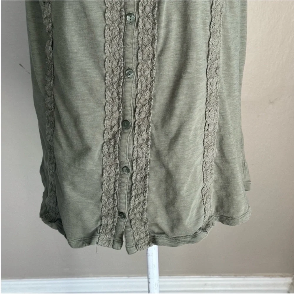 Style & Co Army Green Button Up Blouse - Picture 5 of 9